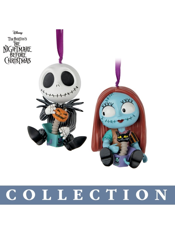 Disney Tim Burton's The Nightmare Before Christmas Merry Scary Holiday Ornament Collection