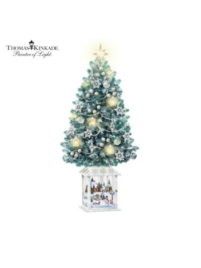 Thomas Kinkade Festival Of Lights Illuminated Tabletop Christmas Tree