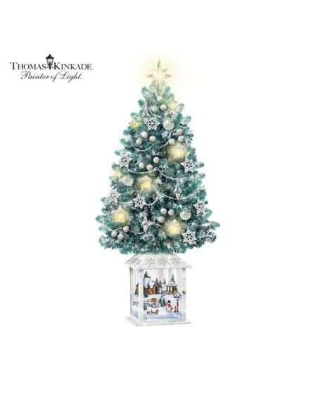 Thomas Kinkade Festival Of Lights Illuminated Tabletop Christmas Tree