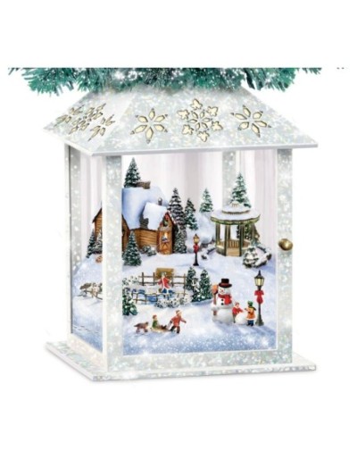 Thomas Kinkade Festival Of Lights Illuminated Tabletop Christmas Tree