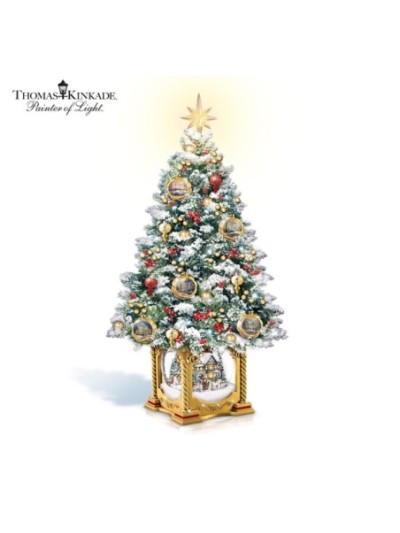 Thomas Kinkade Snow-Kissed Holiday Memories Tabletop Tree