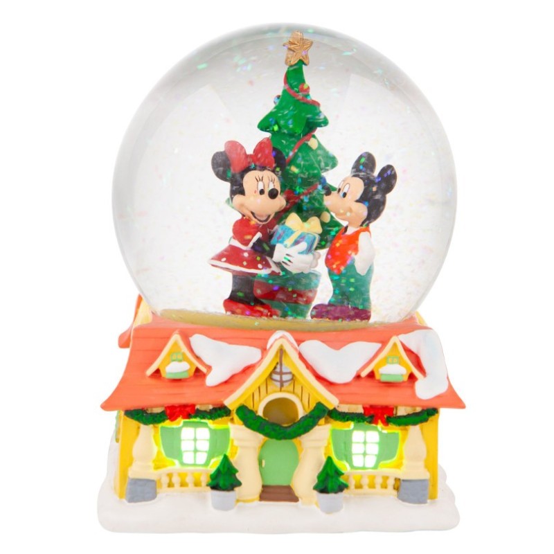 Disney Dept.56 Figurine Snowball Lumineux Mickey Et Minnie A Noel