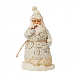 Figurine Wooldland Carved Père Noël Avec Sa Pipe