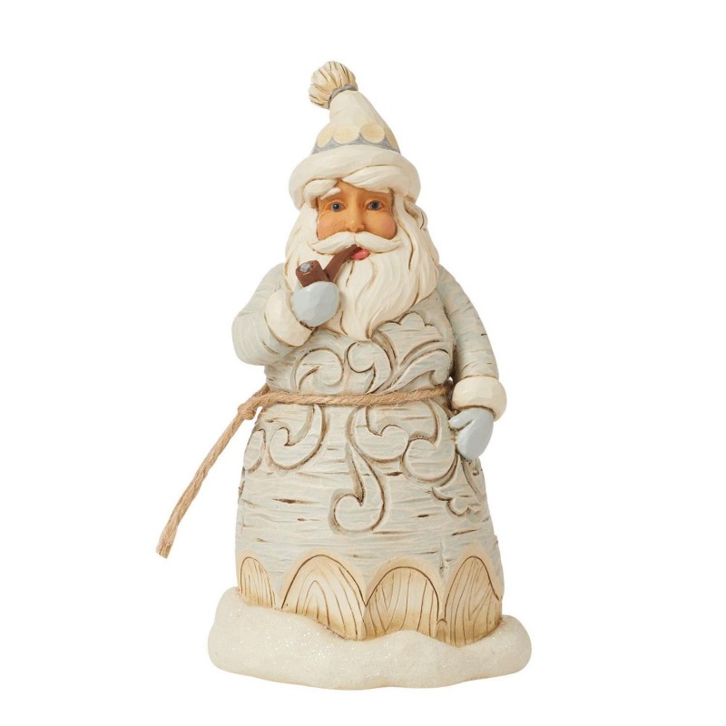 Figurine Wooldland Carved Père Noël Avec Sa Pipe