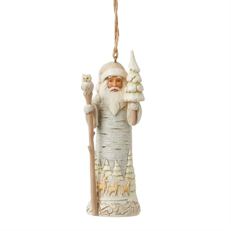 Figurine Suspension Père Noël Hibou White Woodland