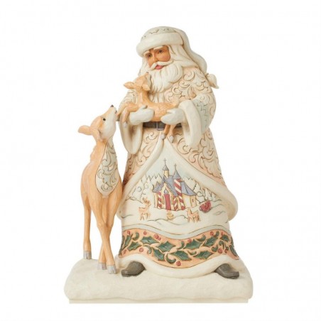 Figurine Père Noël Tenant Un Faon